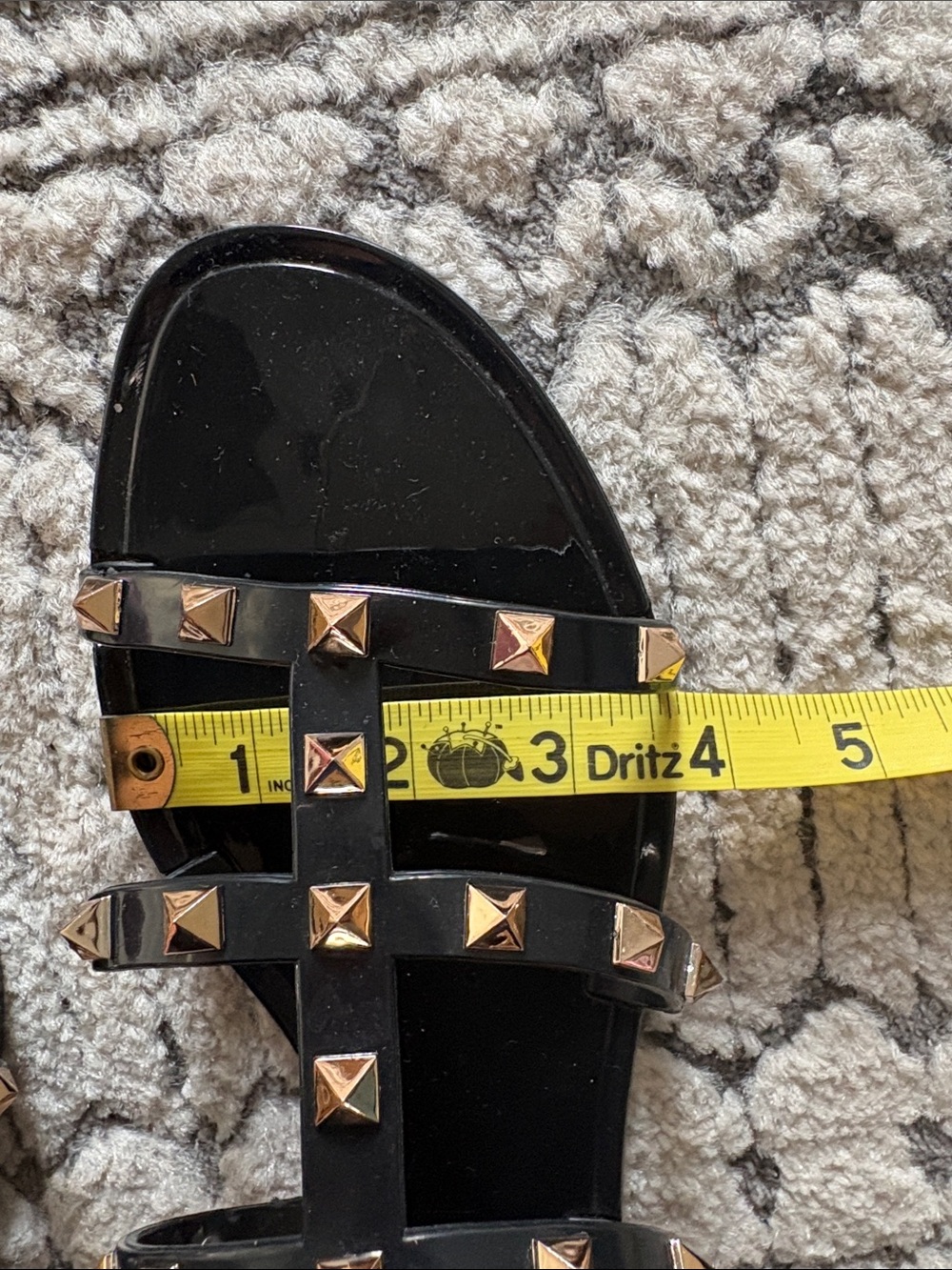 Black Studded Strappy Slide Sandals - Women's - Picture 4 of 4